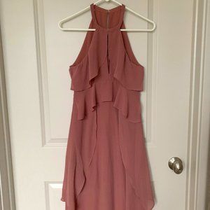 BCBG Maxi Mauve layered ruffle dress